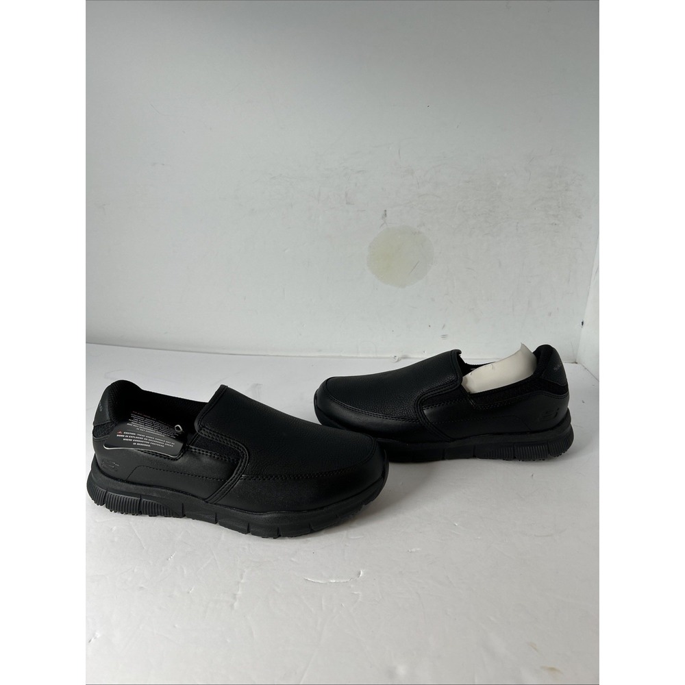 Skechers Work Slip On Shoes Slip Resistant ASTM Shock Resistant Blk Womens‎ Sz 8
